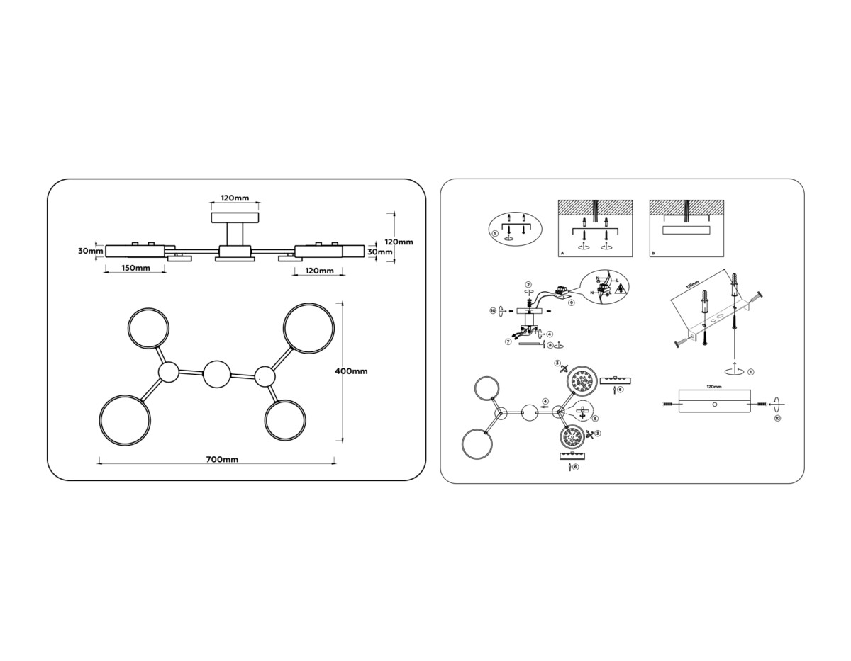 FL4860/4 BK/WD черный/дерево 60W 3000-6000K 700*400*120 (без ПДУ) — изображение 8