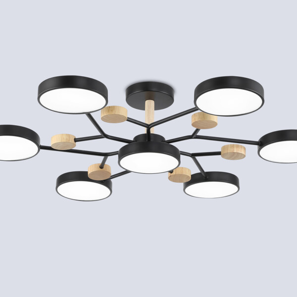 FL4866/7 BK/WD черный/дерево 126W 3000-6000K D830*190 (без ПДУ)