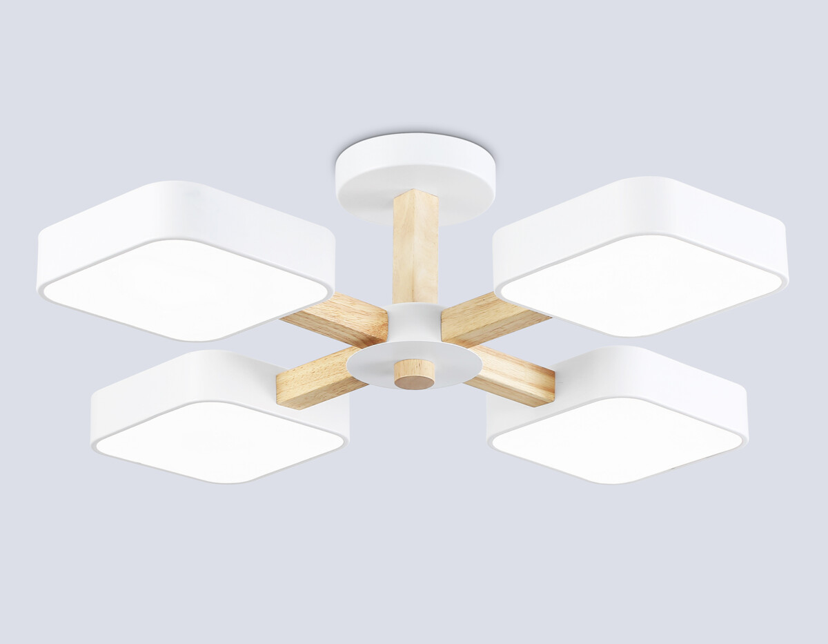 FL4879/4 WH/WD белый/дерево 72W 3000-6000K D610*160 (без ПДУ) — изображение 1