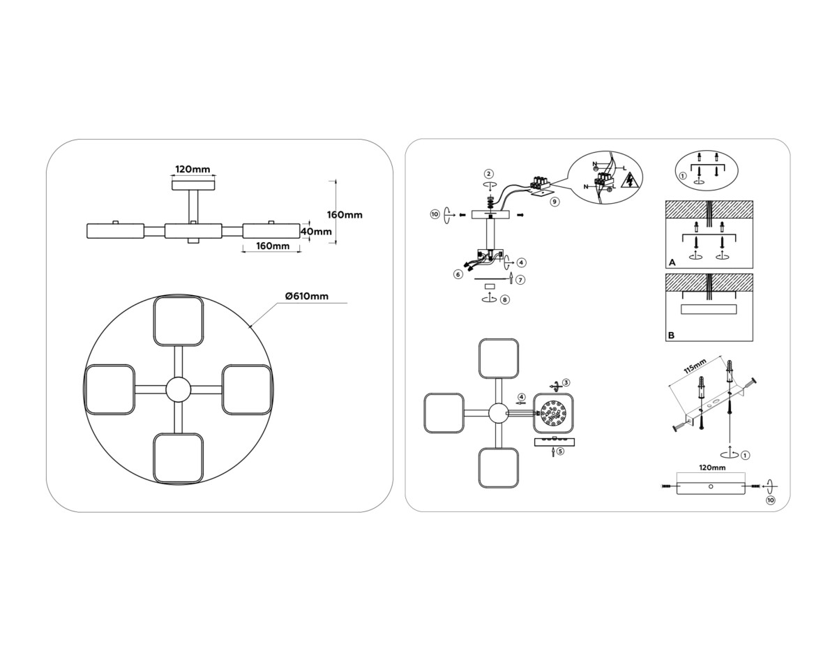FL4879/4 WH/WD белый/дерево 72W 3000-6000K D610*160 (без ПДУ) — изображение 7