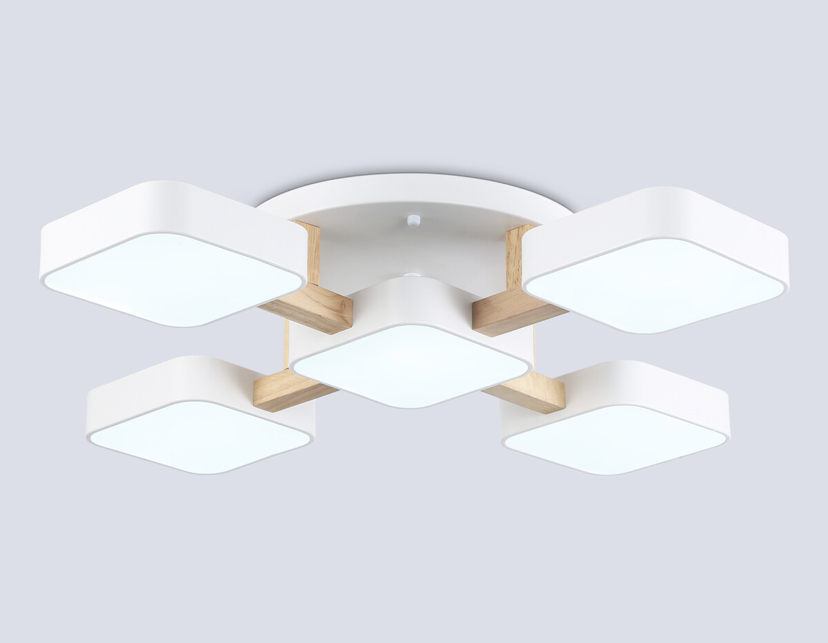 FL4881/5 WH/WD белый/дерево 90W 3000-6000K 675*675*110 (без ПДУ) — изображение 3