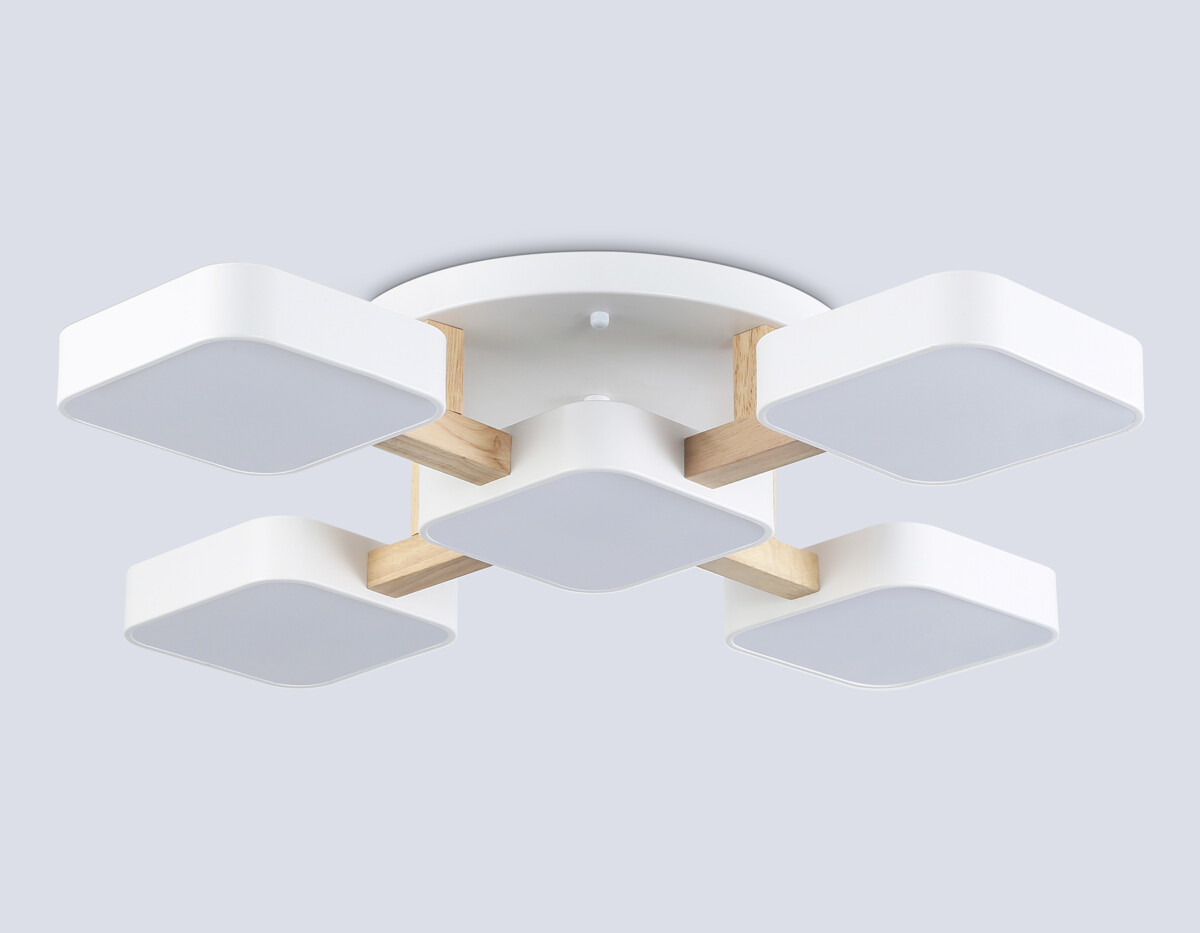 FL4881/5 WH/WD белый/дерево 90W 3000-6000K 675*675*110 (без ПДУ) — изображение 4