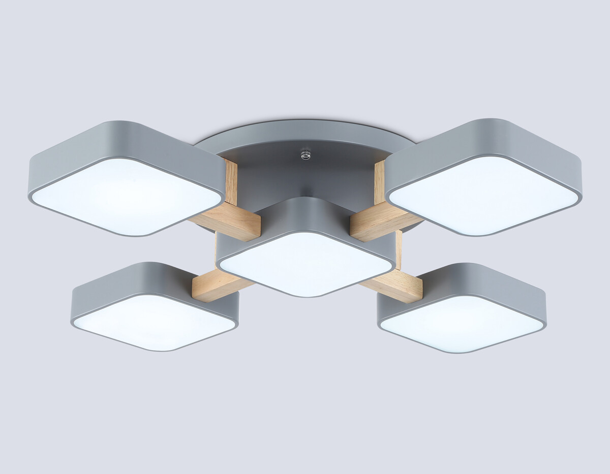 FL4882/5 GR/WD серый/дерево 90W 3000-6000K 675*675*110 (без ПДУ) — изображение 3