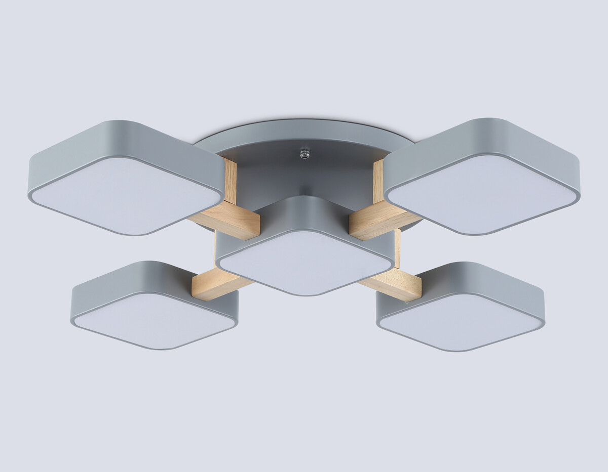 FL4882/5 GR/WD серый/дерево 90W 3000-6000K 675*675*110 (без ПДУ) — изображение 4