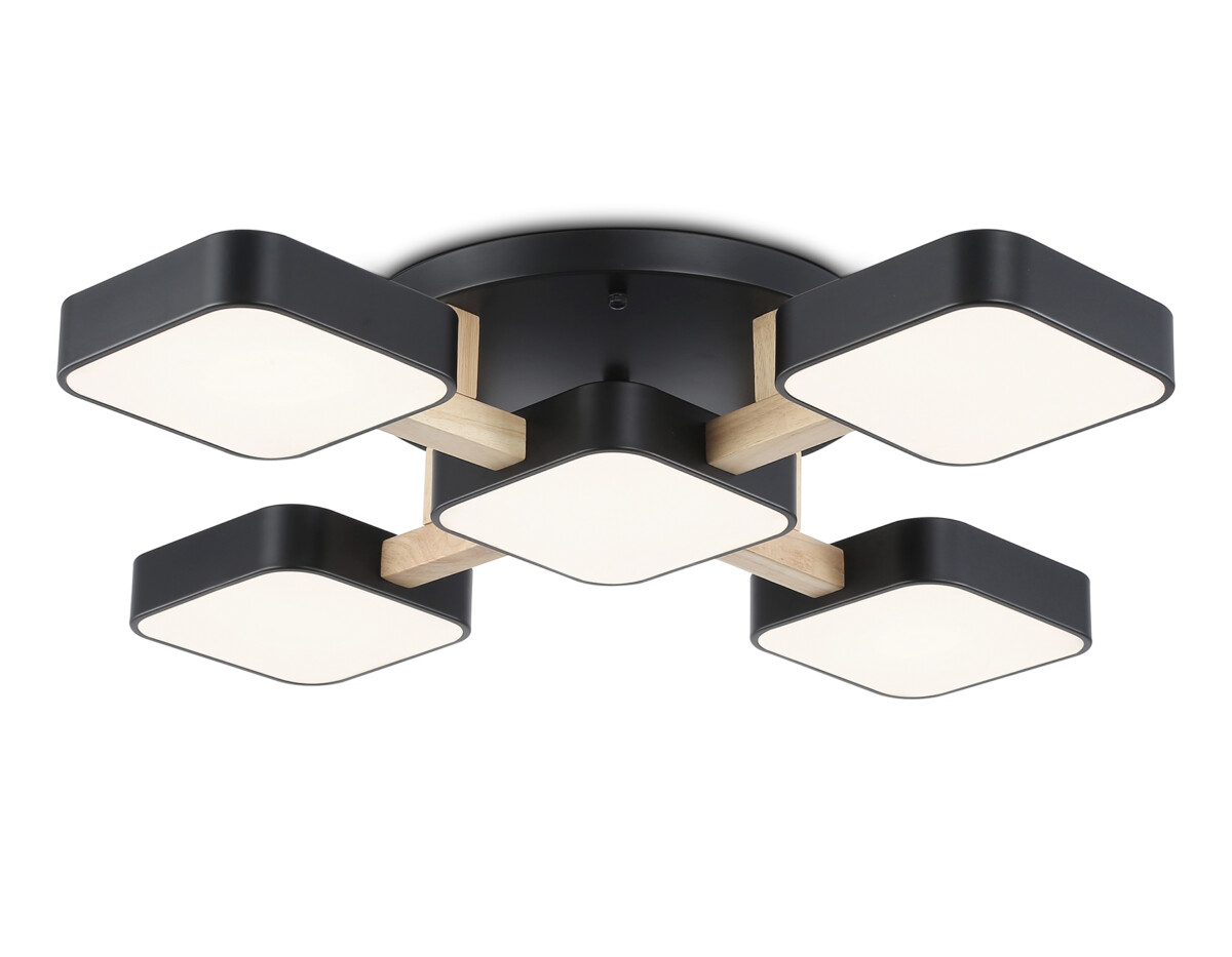 FL4883/5 BK/WD черный/дерево 90W 3000-6000K 675*675*110 (без ПДУ) — изображение 8