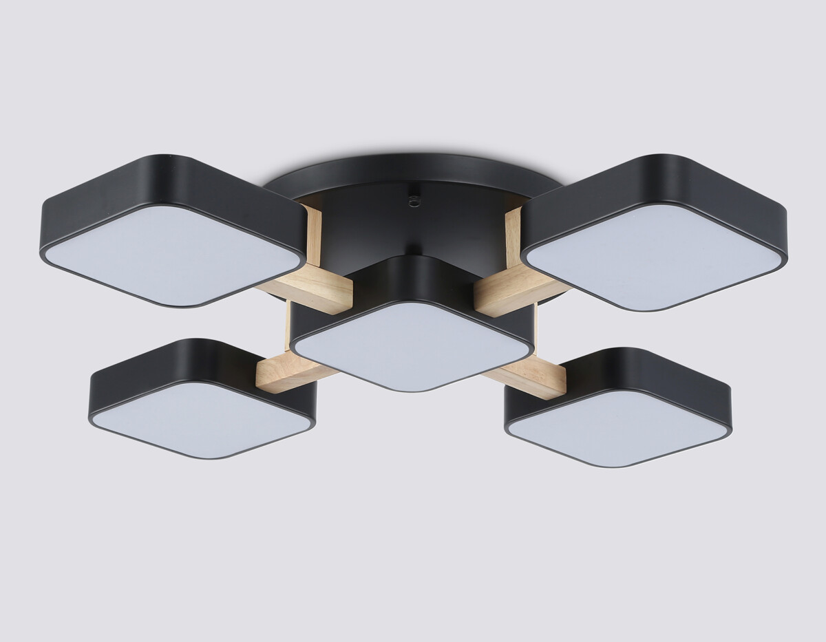 FL4883/5 BK/WD черный/дерево 90W 3000-6000K 675*675*110 (без ПДУ) — изображение 4