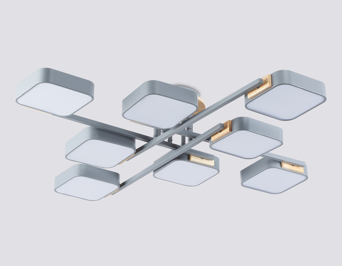 FL4889/8 GR/WD серый/дерево 144W 3000-6000K 960*960*160 (без ПДУ) — изображение 4
