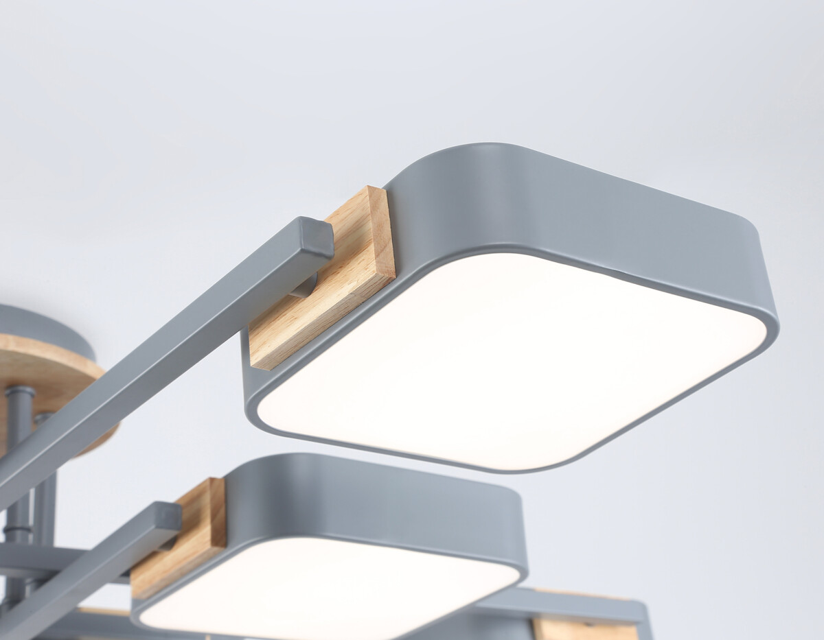 FL4889/8 GR/WD серый/дерево 144W 3000-6000K 960*960*160 (без ПДУ) — изображение 5