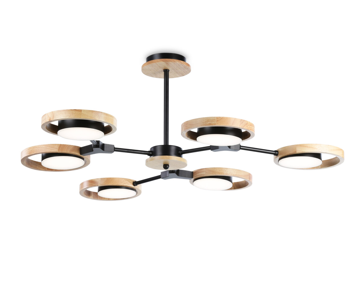 FL51619/6 BK/LW черный/светлое дерево 3000K/4200K/6400K 42W D825*285 (Без ПДУ) — изображение 1