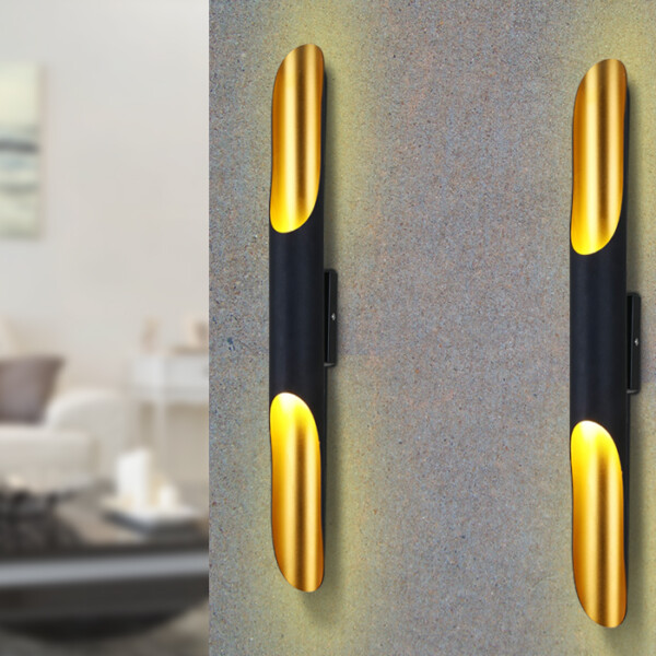 FW237/2 BK/GD черный/золото G9/2 max 40W 600*60*80  (лампы LED G9 7W 4200K в комплекте)