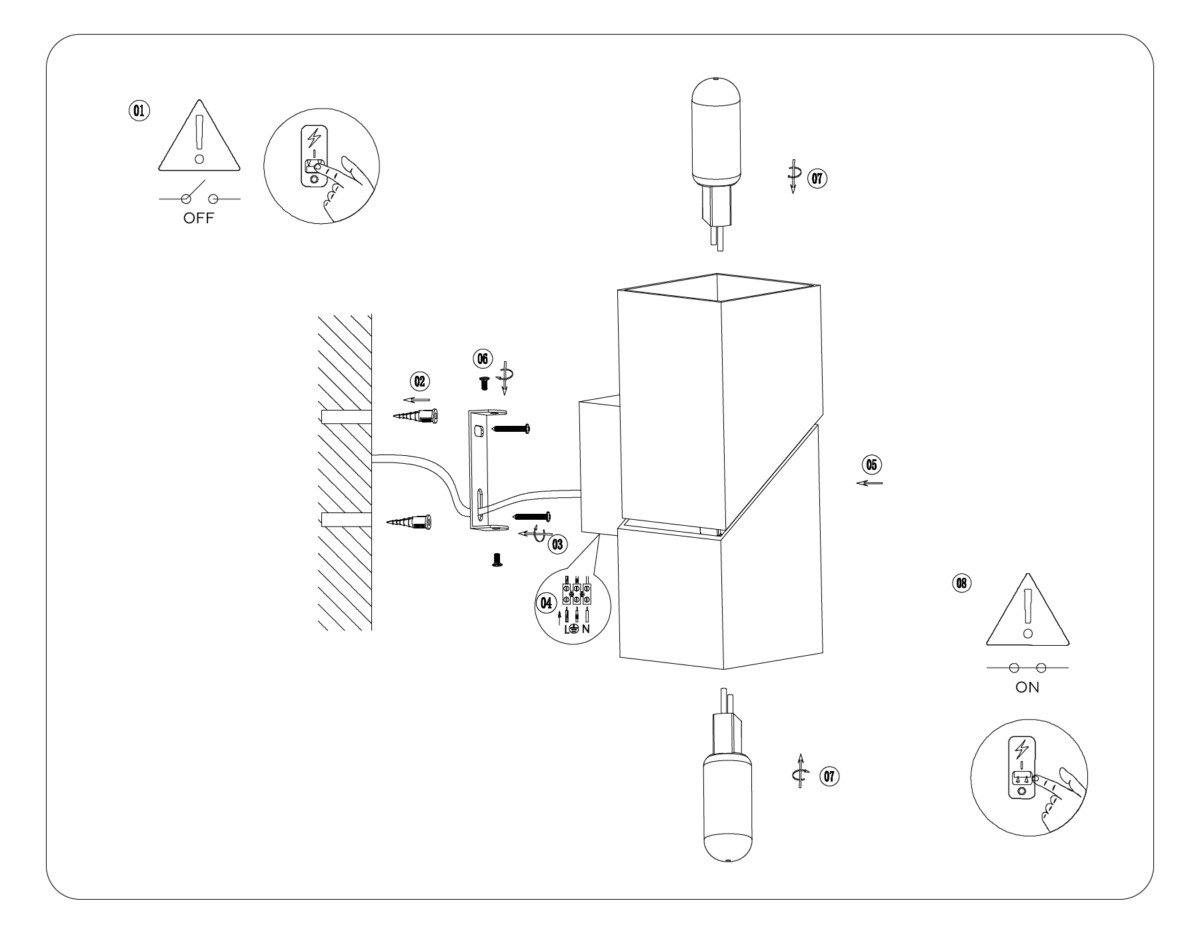 FW2474 WH белый G9 max 40W 155*60*90 — изображение 1