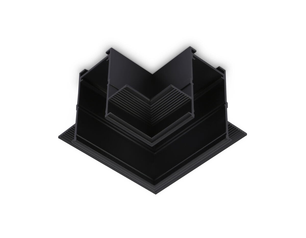 GL1040 BK черный коннектор угловой для встраиваемого шинопровода Magnetic 220V 80*80*47 — изображение 1