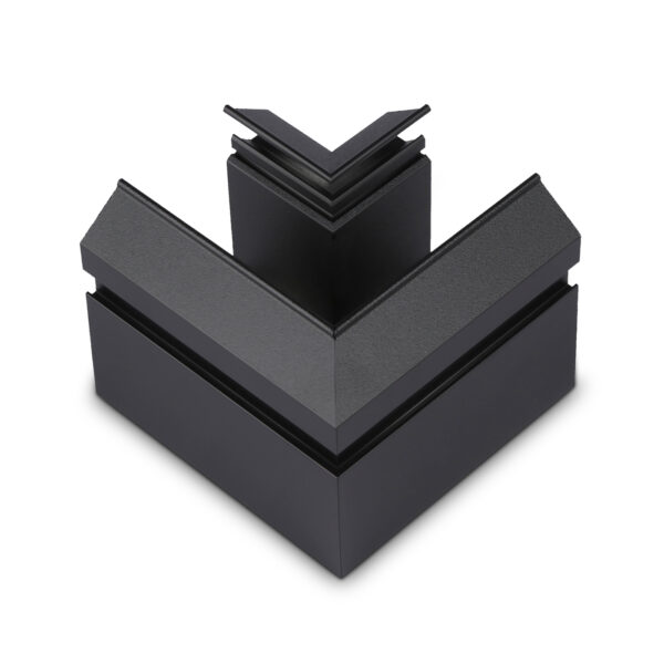 GL1043 BK черный коннектор угловой для корпуса в натяжной потолок Magnetic 220V 100*100*61