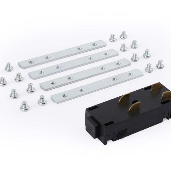 GL1108 BK черный коннектор питания прямой с соединителем для шинопровода в натяжной потолок Magnetic 220V  68*28.5*18