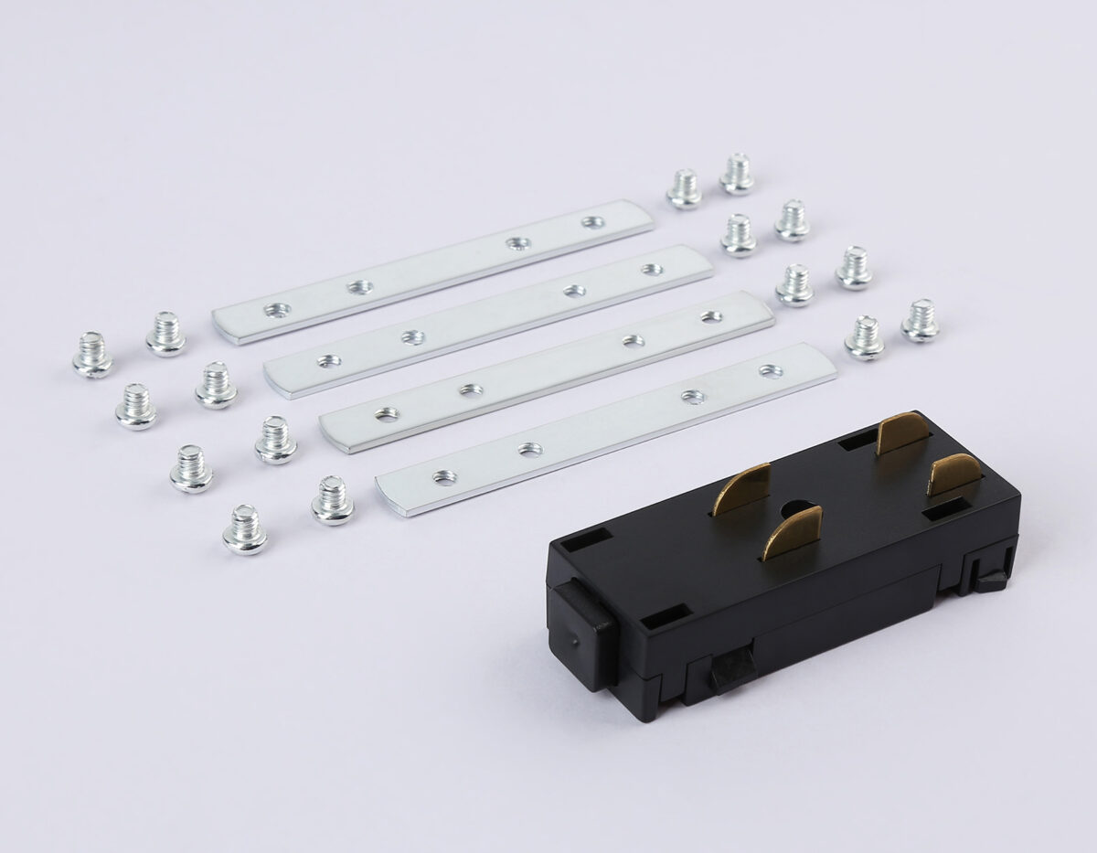 GL1108 BK черный коннектор питания прямой с соединителем для шинопровода в натяжной потолок Magnetic 220V  68*28.5*18 — изображение 2