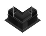 GL3354 BK черный коннектор угловой встраиваемый 85*85*H46.8
