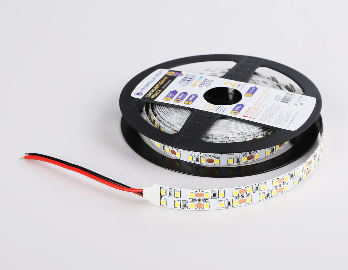 GS1702 2835 240Led/ 24W m/ 12V IP20 4500K/ 5000*14*1.2mm (2 конт.) — изображение 6