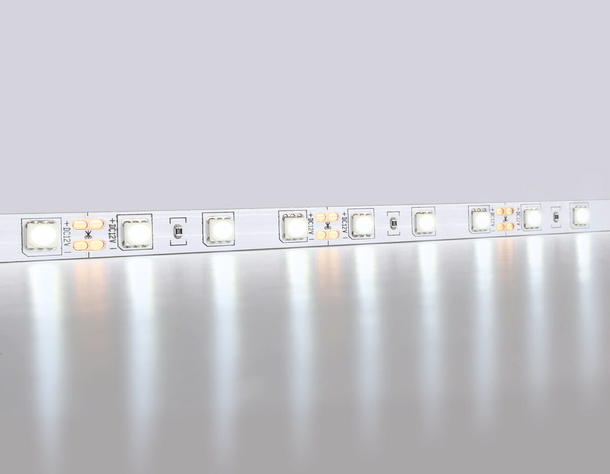 GS2003 5050 60Led/ 14.4W m/ 12V IP20 6500K/ 5000*10*1.87mm (2 конт.) — изображение 1