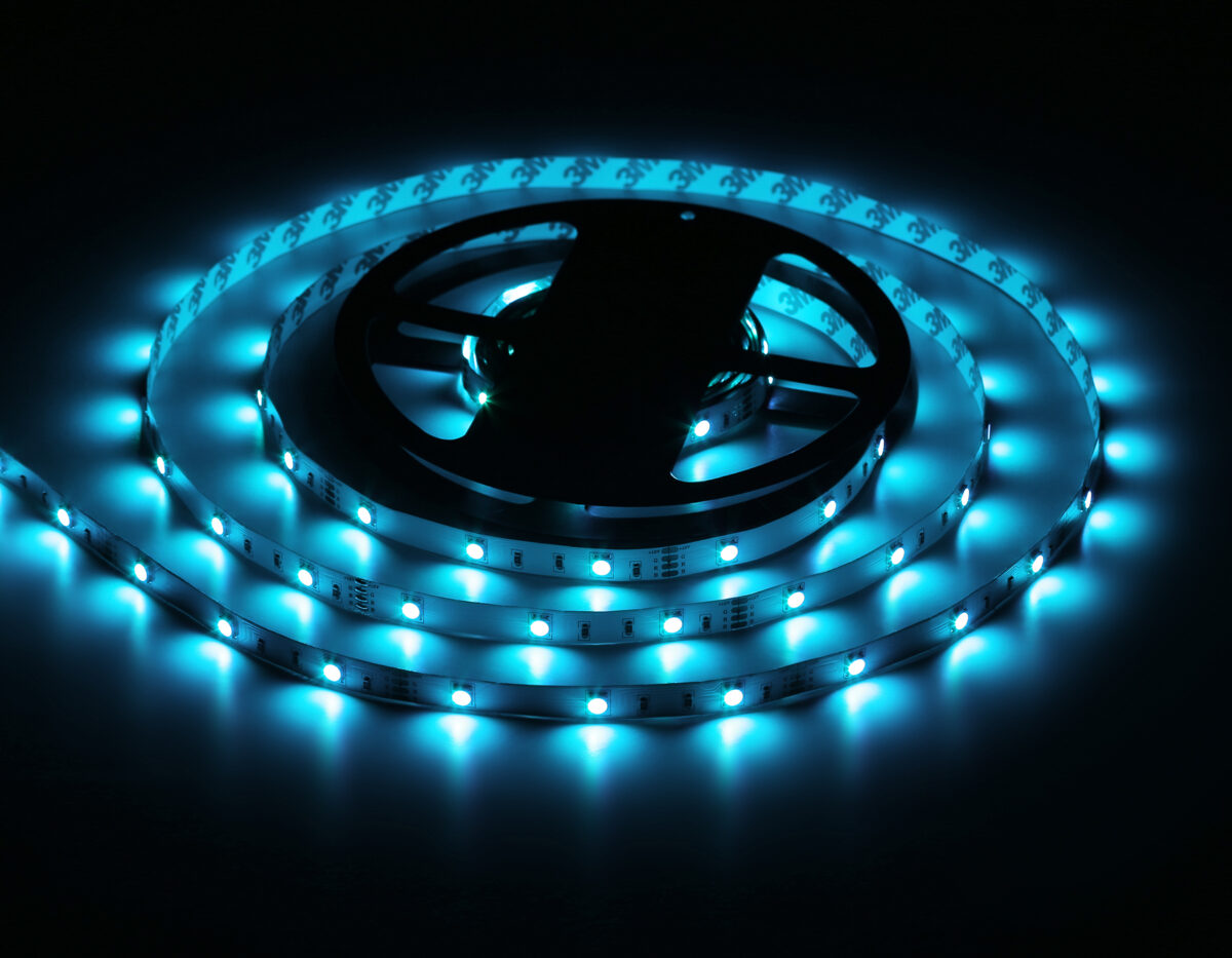 GS2401 5050 30Led/ 7.2W m/ 12V IP20 RGB/ 5000*10*1.87mm (4 конт.) комплект — изображение 5