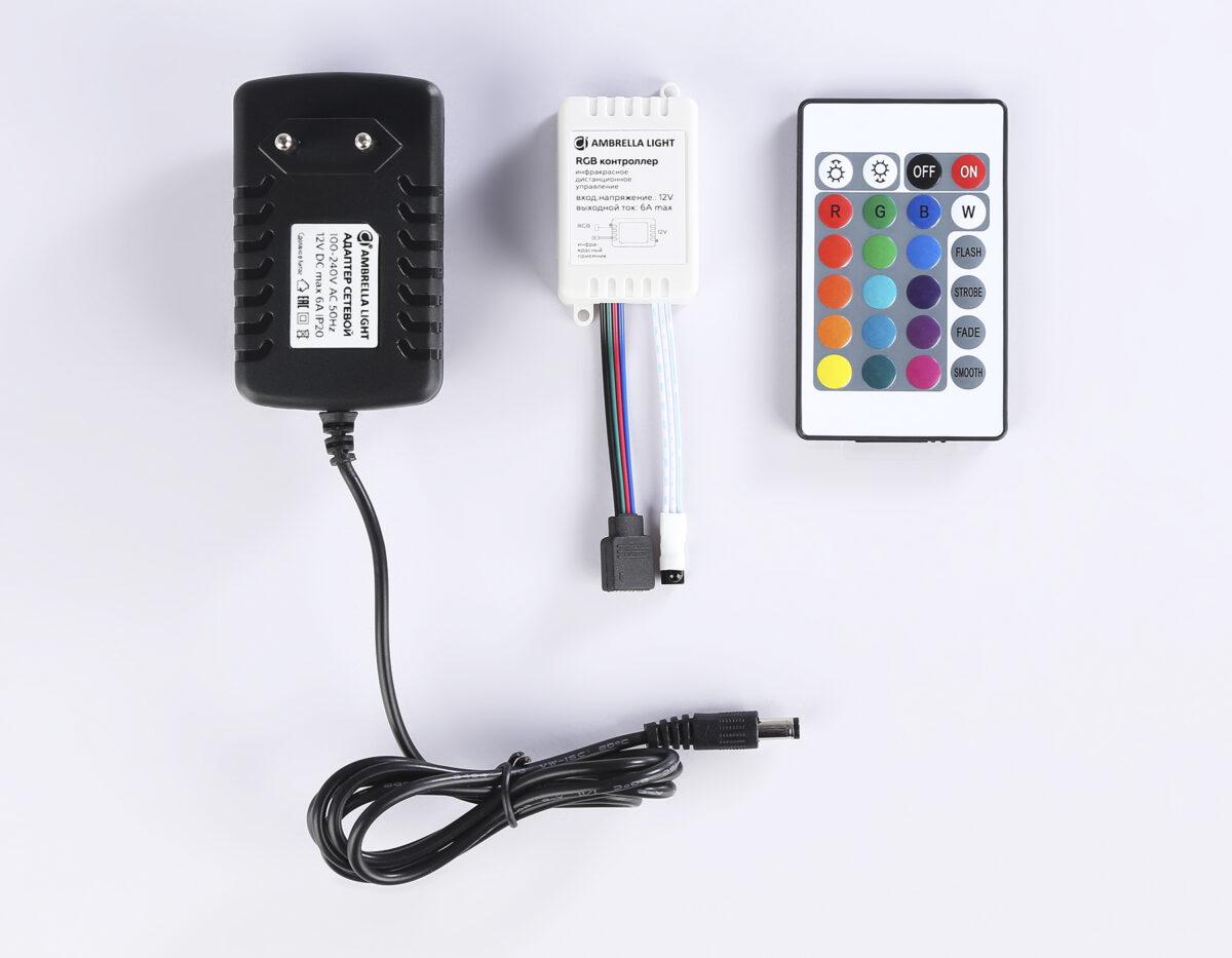 GS2501 5050 30Led/ 7.2W m/ 12V IP65 RGB/ 5000*10*2.87mm (4 конт.) комплект — изображение 7