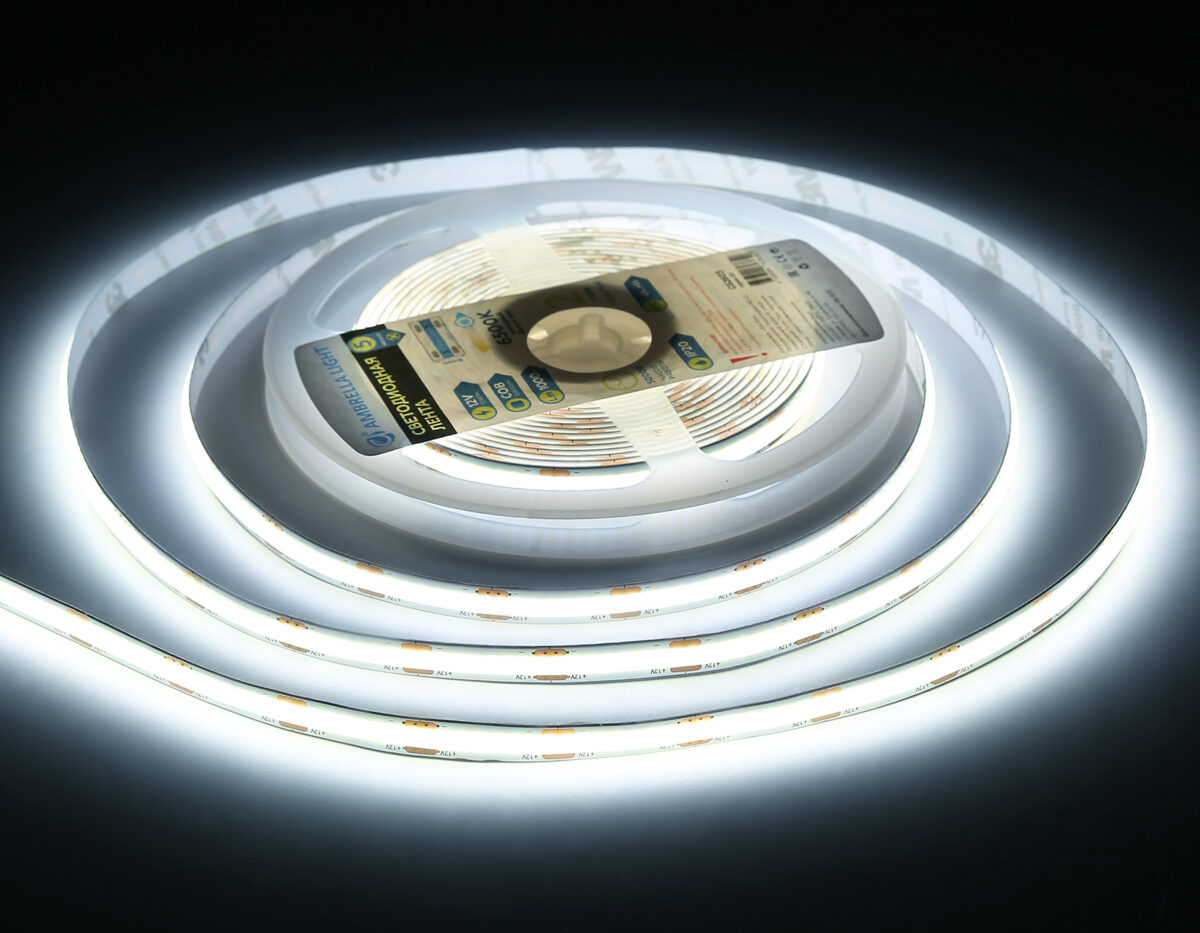 GS2603 COB 320Led/ 10W m/ 12V IP20 6500K/ 5000*8*1.54mm (2 конт.) — изображение 8