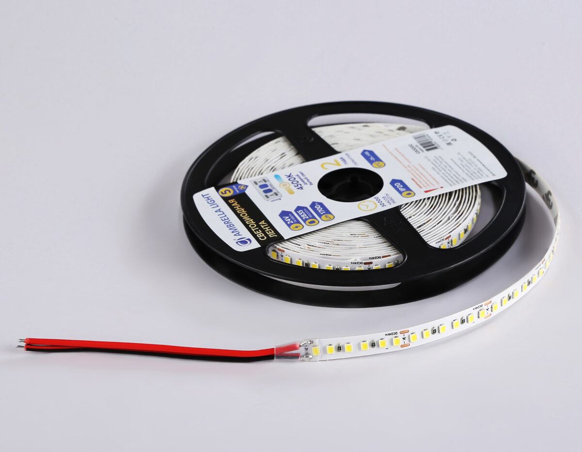 в наличии GS3202 2835 180Led/ 14.4W m/ 24V IP20 4500K/ 5000*8*1.2mm (2 конт.) - купить в интернет-магазине Светильники Торг