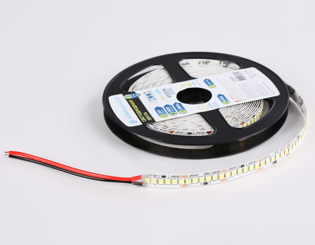 GS3503 2835 240Led /22W m/ 24V IP20 6500K/ 5000*10*1.2mm (2 конт.) — изображение 6