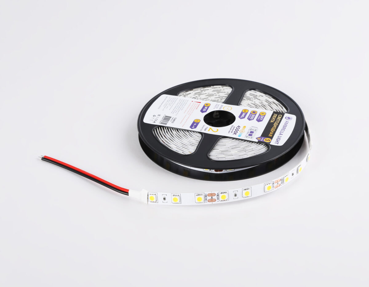 GS4002 5050 60Led/ 14.4W m/ 24V IP20 4500K/ 5000*10*1.87mm (2 конт.) — изображение 6