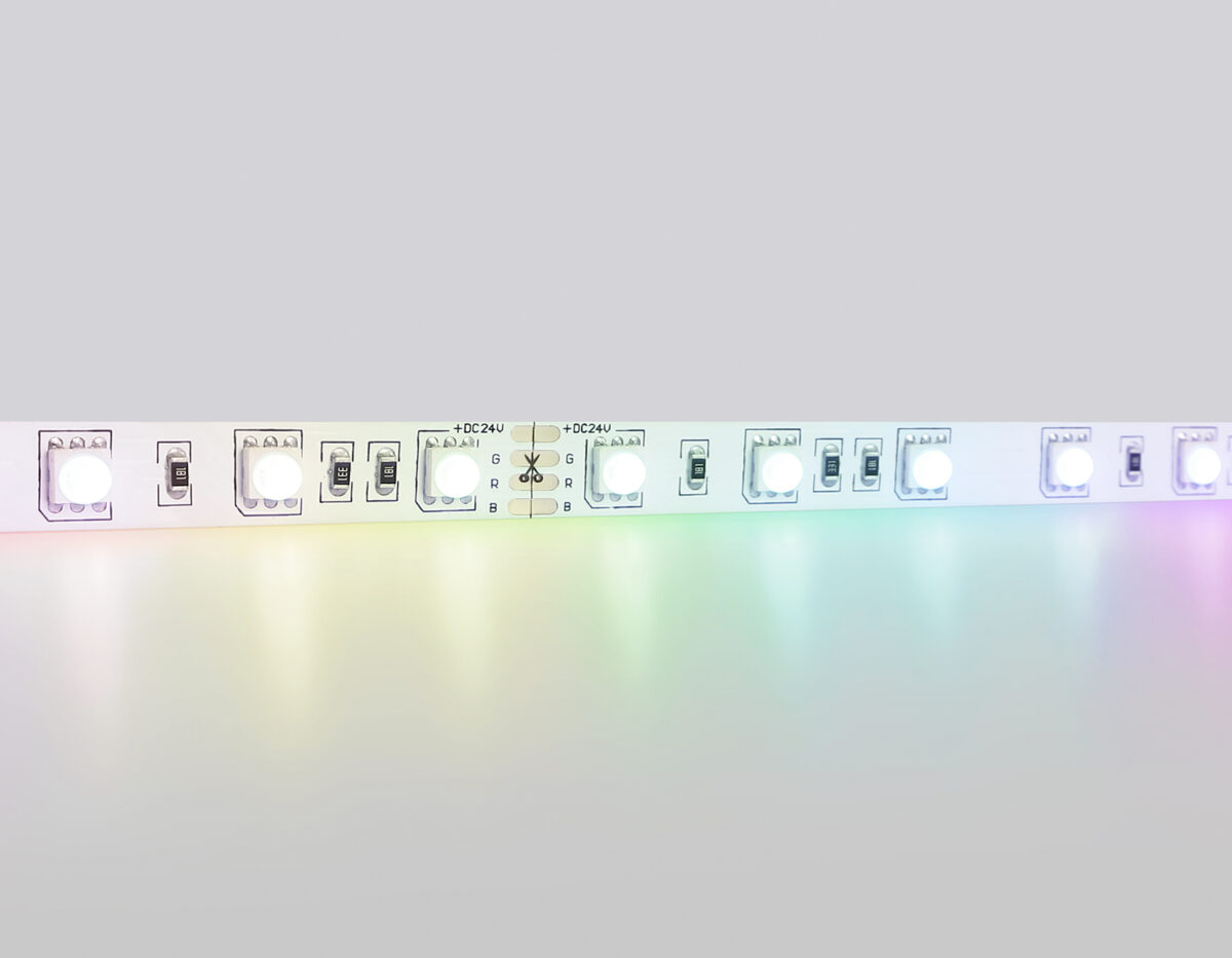 GS4302 5050 60Led/ 14.4W m/ 24V IP20 RGB/ 5000*10*1.87mm (4 конт.) — изображение 1