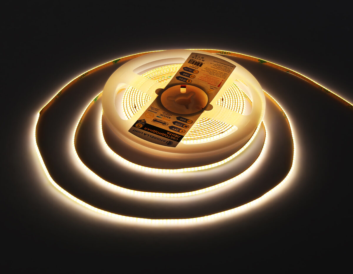 GS4602 COB 384Led/ 7W m/ 24V IP20 4500K/ 5m*3mm*2mm (2 конт.) — изображение 2