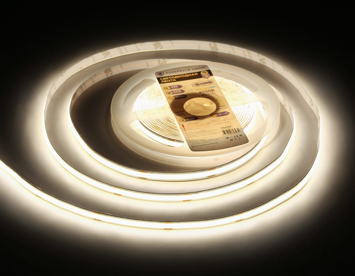 GS4702 COB 480Led /12W m/ 24V IP20 4500K/ 5000*8*1.54mm (2 конт.) — изображение 7