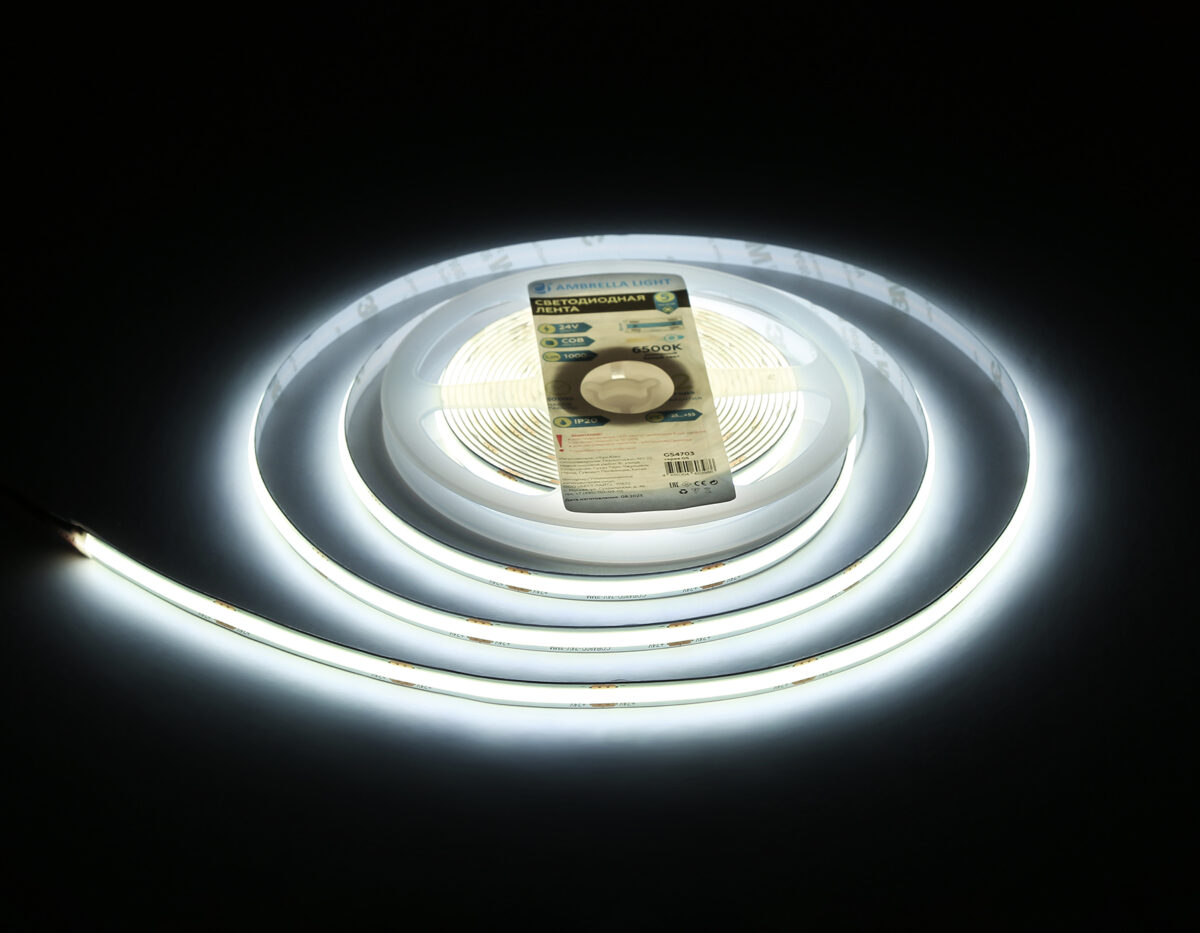 GS4703 COB 480Led /12W m/ 24V IP20 6500K/ 5000*8*1.54mm (2 конт.) — изображение 7