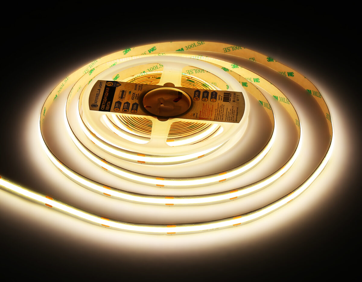 GS4752 COB 528Led/14W m/ 24V IP20 4500K/ 5m*10mm*2mm (2 конт.) — изображение 2