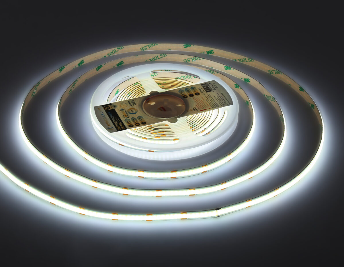 GS4901 COB 608Led/ 12W m/ 24V IP20 CCT 3000-6500K/ 5m*8mm*2.2mm (3 конт.) — изображение 2