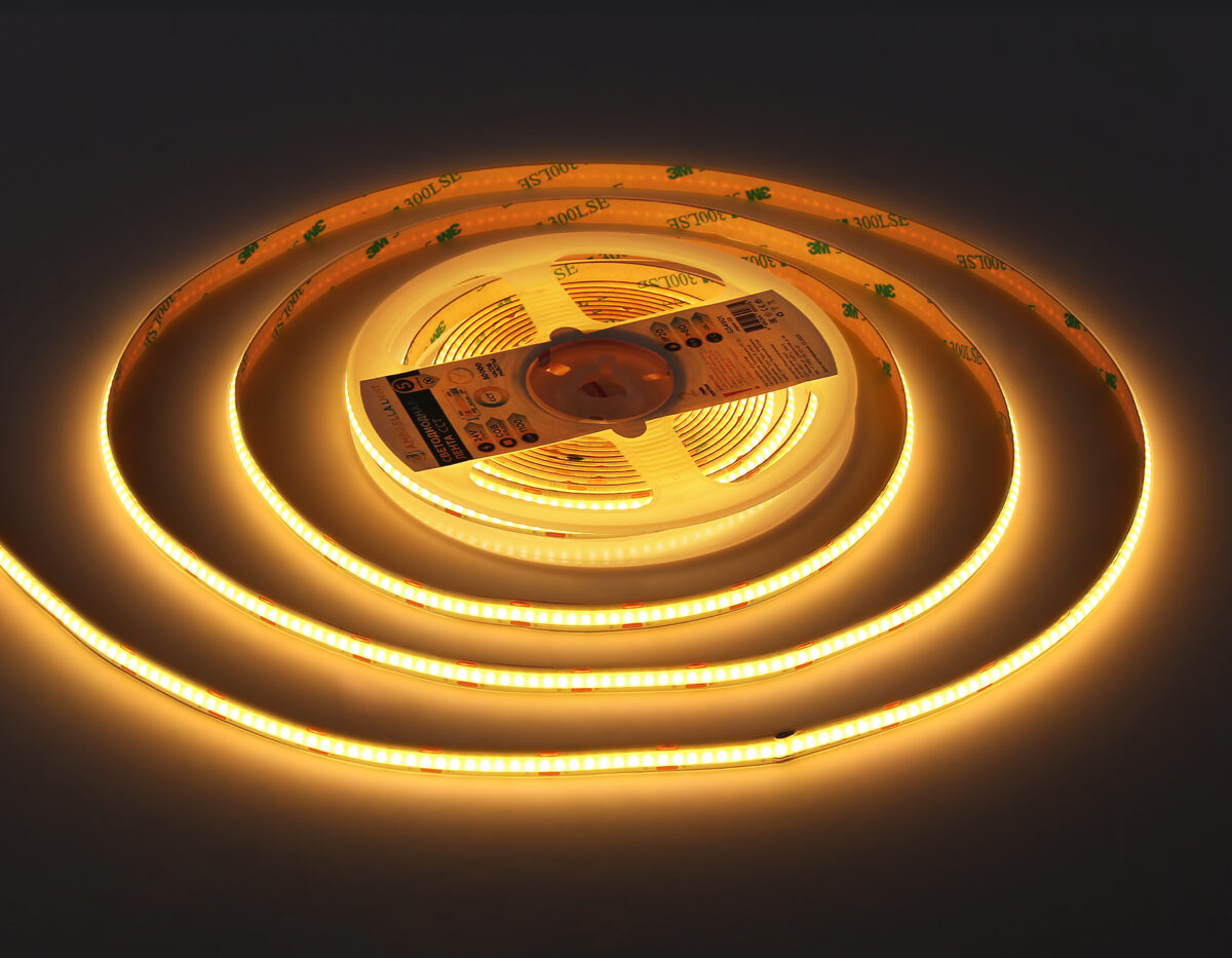 GS4901 COB 608Led/ 12W m/ 24V IP20 CCT 3000-6500K/ 5m*8mm*2.2mm (3 конт.) — изображение 3