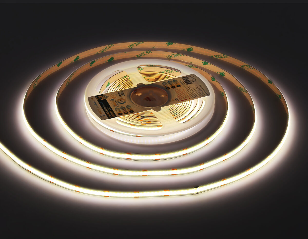 GS4901 COB 608Led/ 12W m/ 24V IP20 CCT 3000-6500K/ 5m*8mm*2.2mm (3 конт.) — изображение 4