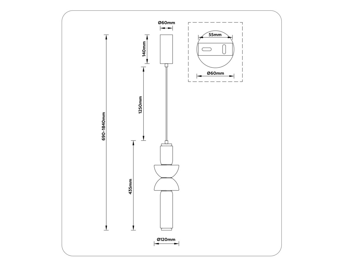 LH11021 BK/SM черный/дымчатый 17W 3000K D120*435 — изображение 6