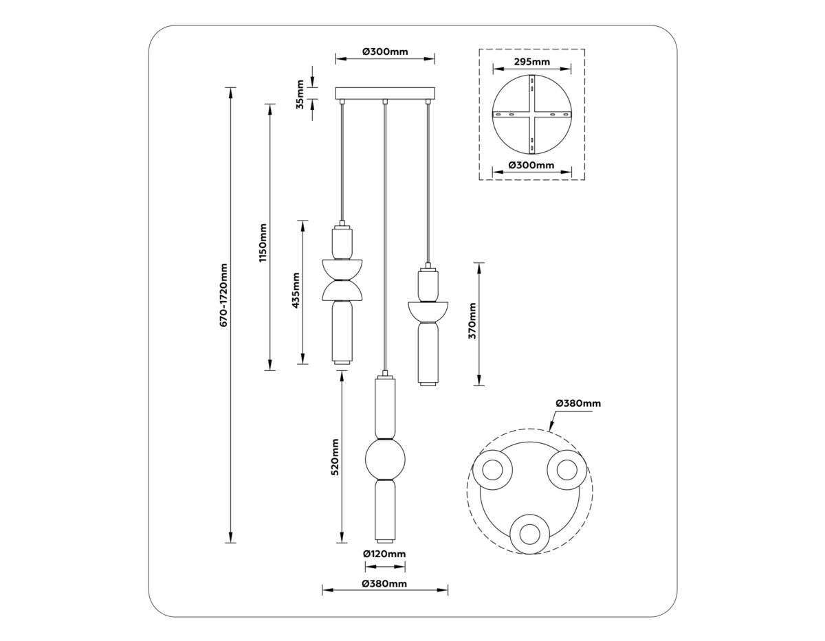 LH11026/3 BK/SM черный/дымчатый 40W 3000K D380*1720 — изображение 6