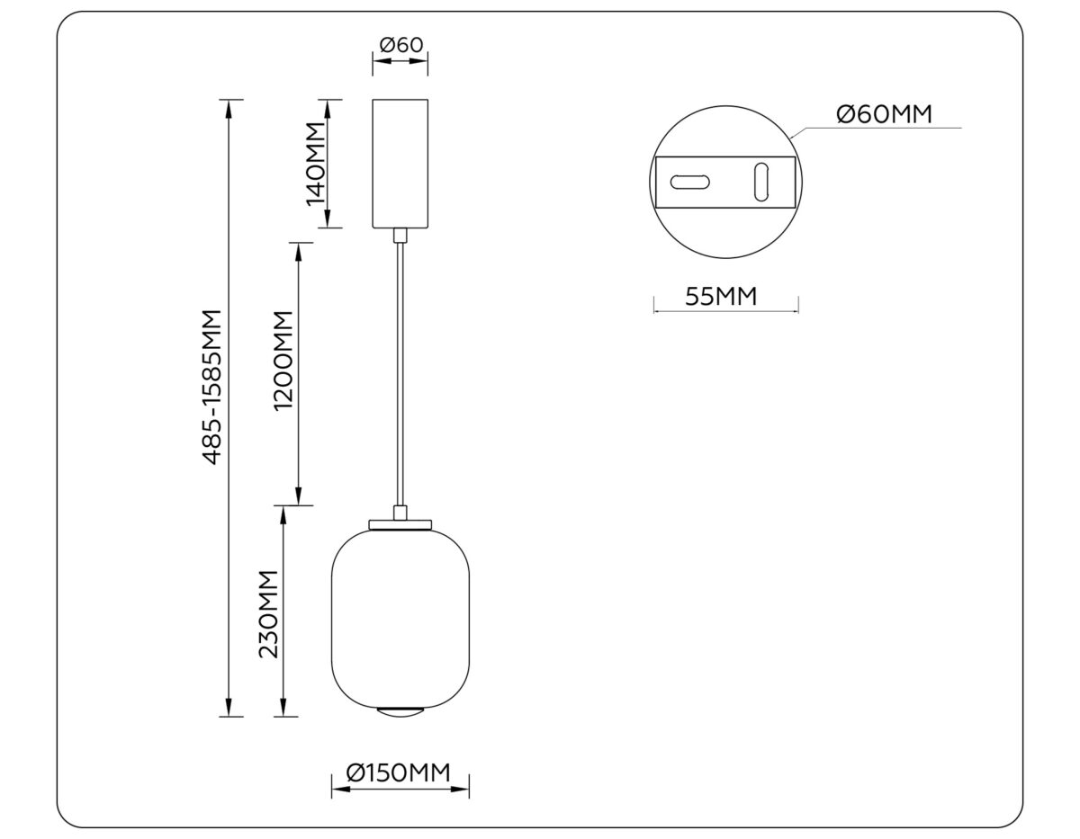 LH11031 BK/MG черный/мраморно-серый 8W 3000K D150*1585 — изображение 6