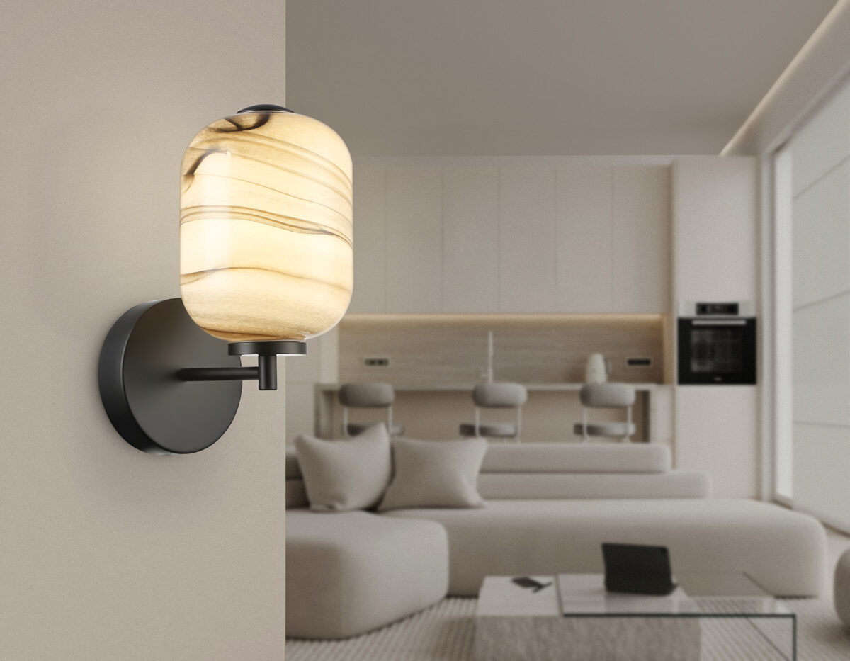 LH11039 BK/MG черный/мраморно-серый 8W 3000K 150*220*300 — изображение 5