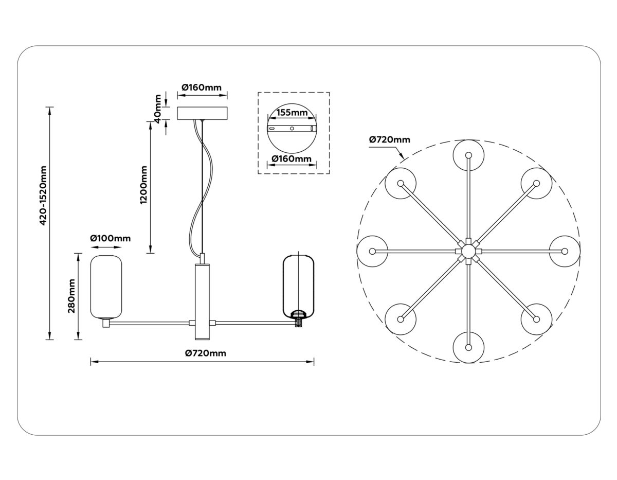 LH11109/8 WH/FR белый/белый матовый 28W 3000K D720*280 — изображение 6