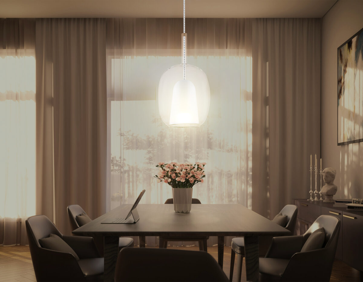 LH11121 BK/WH/CL черный/белый/прозрачный E27 max 60W D175*310 — изображение 6