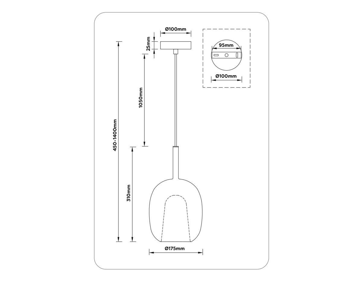 LH11121 BK/WH/CL черный/белый/прозрачный E27 max 60W D175*310 — изображение 7