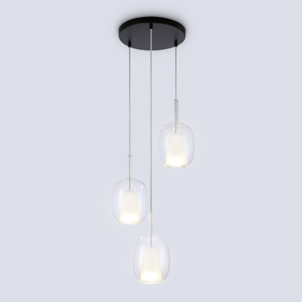 LH11151/3 BK/WH/CL черный/белый/прозрачный E27*3 max 60W D425*1500