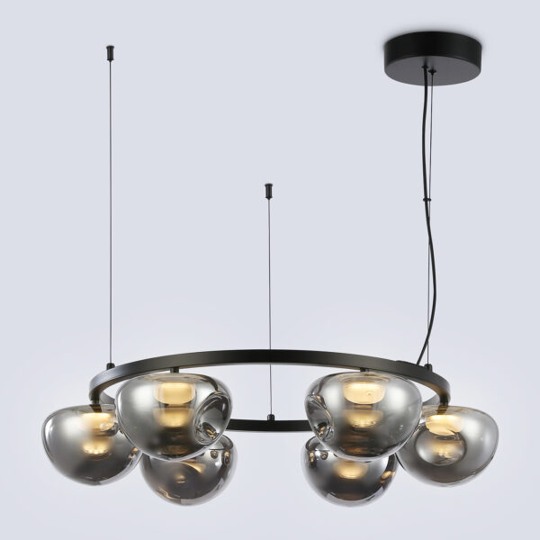 LH12003/6 BK/GD/SM черный/золото/дымчатый 36W 3000K D760*175