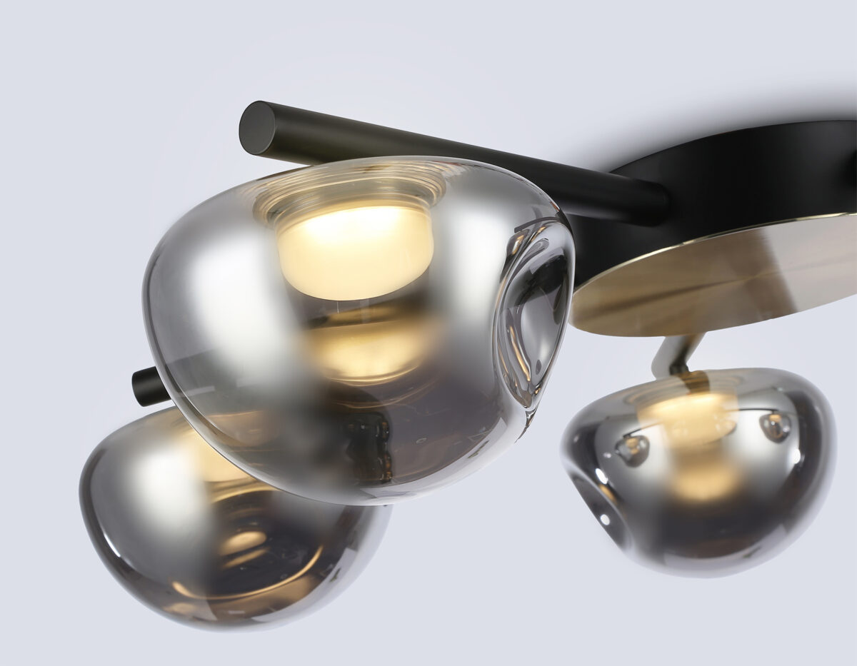 LH12009/5 BK/GD/SM черный/золото/дымчатый 30W 3000K D790*180 — изображение 4