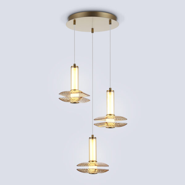 LH31011/3 BS/TI латунь/янтарь 35W 3000K D450*1790