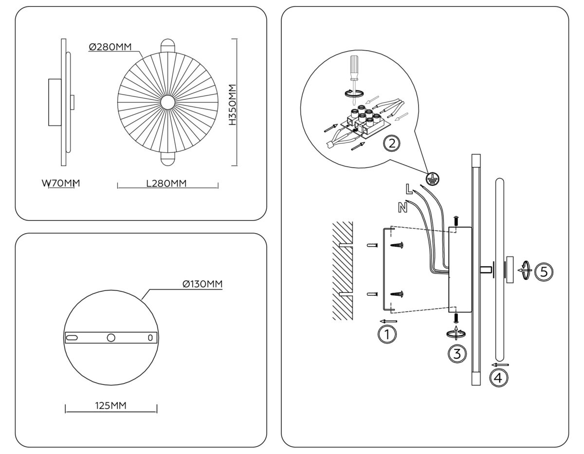 LH31141 СH/CL хром/прозрачный 13W 3000K 280*70*350 — изображение 2