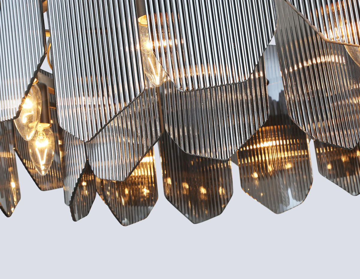 LH31203/8 SN/SM сатин никель/дымчатый E14*8 max 40W D650*270 — изображение 2