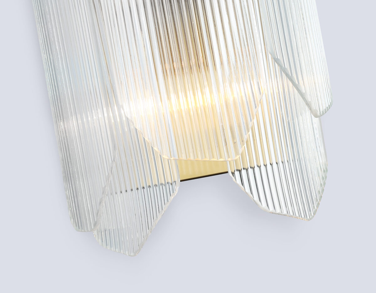 LH31257/2 BS/CL латунь/прозрачный E14*2 max 40W 220*150*270 — изображение 5